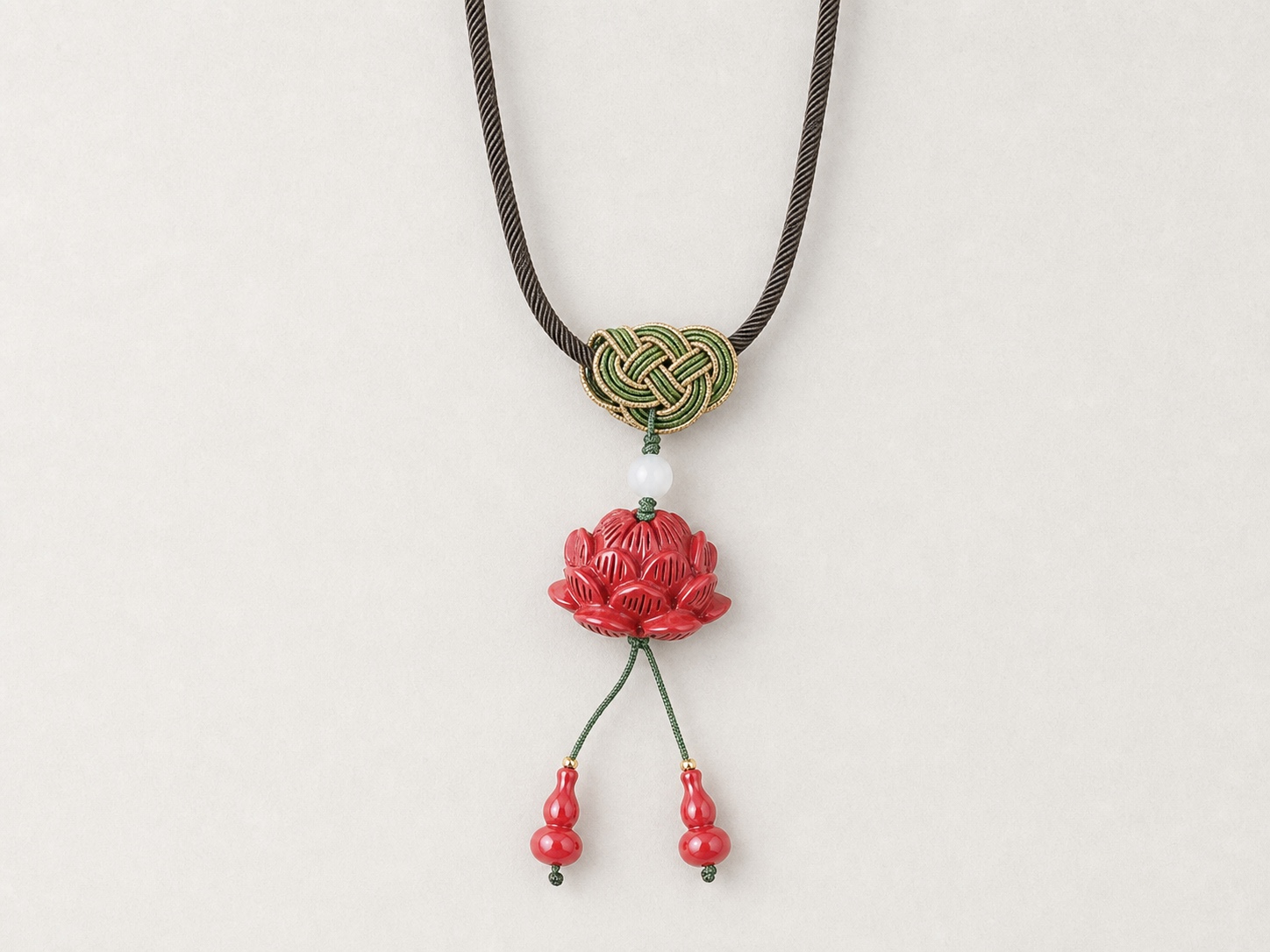 Cinnabar pendant(Lotus) — Cinnabar · Lotus Pendant